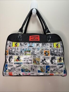 Y2K Disney Mickey N Minnie Comic Weekender Duffel Traveler Bag NEWL: 15” H:11 W:
